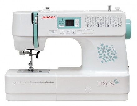 Компьютерная швейная машина Janome HD6130 Новая компьютерная швейная машина серии HD — Janome HD6130, не смотря на свой компактный размер, обладает довольно широким функционалом для выполнения разных задач.