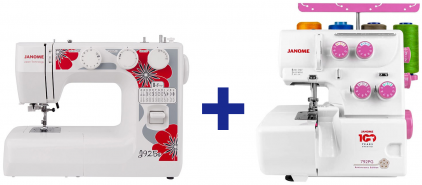 Комплект: Швейная машина Janome J925S + Оверлок Janome 792PG Anniversary Edition