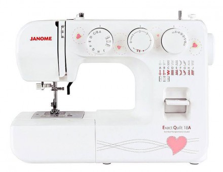 Электромеханическая швейная машина Janome Exact Quilt 18A Exact Quilt 18A – это новое поколение недорогих и надёжных швейных машин от японской компании Janome. 