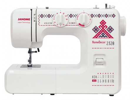 Электромеханическая швейная машина Janome HomeDecor 2320 Швейная машина Janome HomeDecor 2320 подойдет для новичков, которые хотят научиться шить и для тех, кому просто нужна машинка для дома.