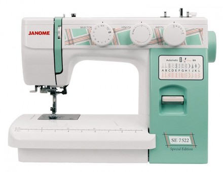 Электромеханическая швейная машина Janome SE 7522 Обновлённая электромеханическая швейная машина Janome SE 7522 предлагает все необходимые функции для комфортного шитья. 