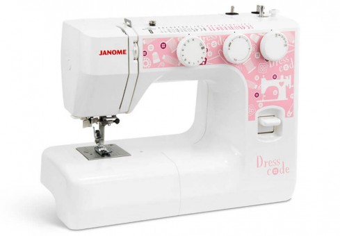 Электромеханическая швейная машина Janome Dresscode Нежно-розовый дизайн швейной машины Janome DressCode располагает к обновлению гардероба. 