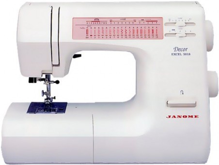 Электромеханическая швейная машина Janome Decor Excel 5018 Швейная машина Janome Decor Excel 5018 имеет оптимальный набор операций, которые позволят создать изделие любой сложности.