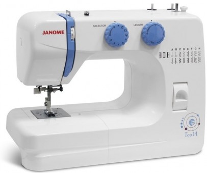 Электромеханическая швейная машина Janome Top 14 Janome TOP 14 – интересный вариант, как для тех, кто только начинает шить, так и для более опытных пользователей.
