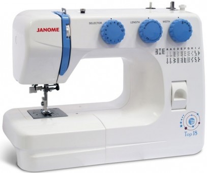 Электромеханическая швейная машина Janome Top 18 Швейная машина Janome Top 18 – простая и надежная модель. Подойдет для шитья всех видов тканей.
