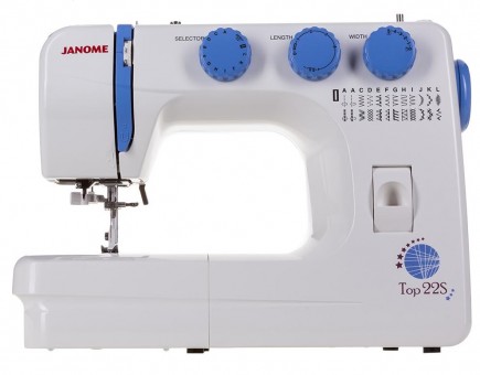 Электромеханическая швейная машина Janome Top 22S Janome Top 22S – качественная современная машина с механическим управлением и расширенным набором операций по адекватной цене.