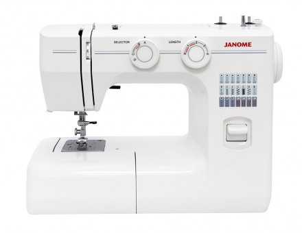 Электромеханическая швейная машина Janome TM-2004 Наиболее простая в плане функций и количества строчек швейная машина Janome TM 2004 пригодится тем, кому требуется время от времени шить.