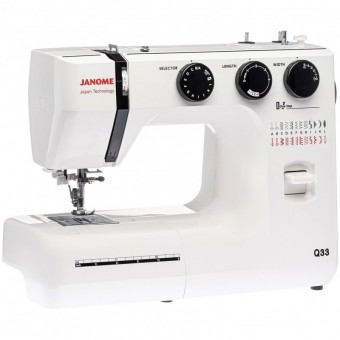 Электромеханическая швейная машина Janome Q33 Электромеханическая швейная машина Janome Q33 получила строгий дизайн корпуса, обладает надежным управлением и способна выполнять 25 программ для шитья.
